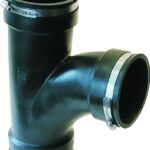 Fernco PQT-400 Qwik Tee, 4 in, PVC Body, Black, 4.3 psi Pressure