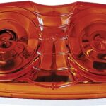 PM V138A Marker Light, Rectangular, 4 in W, 2 in H, 12 V, Incandescent Lamp, Amber Lens, Surface