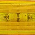 PM V135A Marker Light, Oval, 4-1/8 in W, 2 in H, 12 V, Incandescent Lamp, Amber Lens, Surface