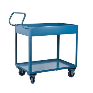 Kleton 24" W x 42" D x 47" H 2-Tier Deep Lipped Service Cart