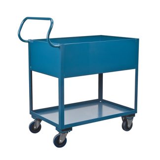 Kleton 24" W x 42" D x 47" H 2-Tier Deep Lipped Service Cart