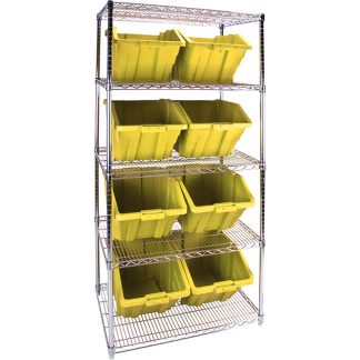 Kleton 36" x 24" x 74" Heavy-Duty 5-Tier Wire Shelving Unit with Storage Bins