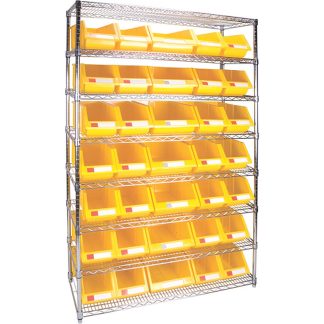 Kleton 48" x 18" x 74" Heavy-Duty 8-Tier Wire Shelving Unit with Storage Bins