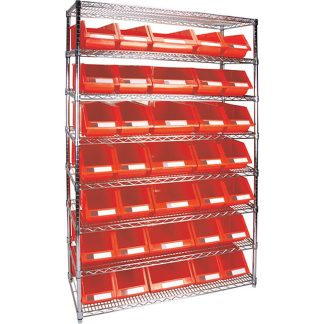 Kleton 48" x 18" x 74" Heavy-Duty 8-Tier Wire Shelving Unit with Storage Bins