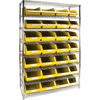 Kleton 48" x 18" x 74" Heavy-Duty 8-Tier Wire Shelving Unit with Storage Bins