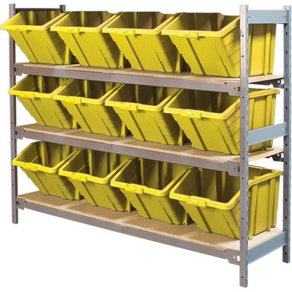 Kleton 66" x 18" x 60" Wide Span Shelving with 12 Jumbo Plastic Bins