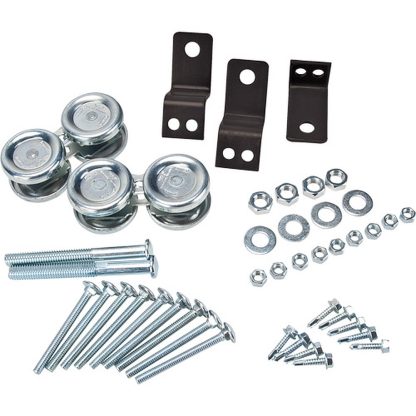 Kleton Wire Mesh Partition Sliding Door Hardware Kit, Black