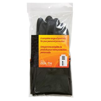 Zenith Safety Products SAP220R Heavyweight Chemical-Handling Gloves, Size 9, Black