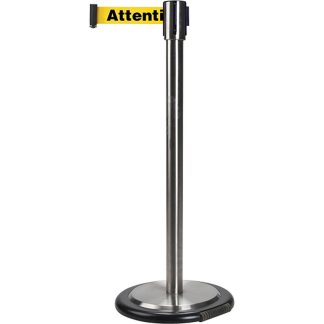 Zenith Safety Products Free-Standing "Attention Ne Pas Entrer" Crowd Control Barrier, Yellow
