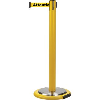 Zenith Safety Products Free-Standing "Attention Ne Pas Entrer" Crowd Control Barrier, Yellow