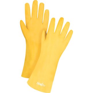 Zenith Safety Products Rough-Finish Chemical-Resistant Gloves, One Size, Yellow