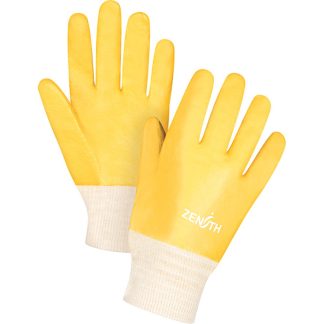 Zenith Safety Products Rough-Finish Chemical-Resistant Gloves, Large, Yellow