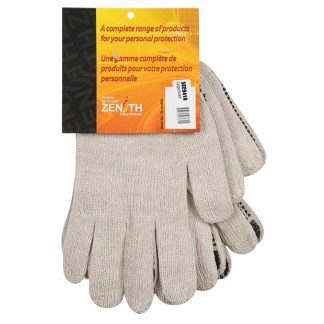 Zenith Safety Products Heavyweight Dotted String Knit Gloves, Large