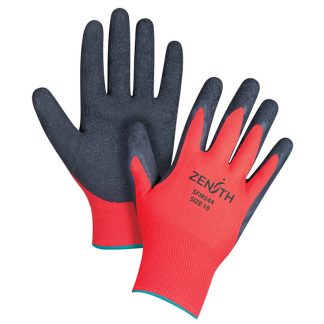 Zenith Safety Products Black & Red Crinkle Grip Coated Gloves