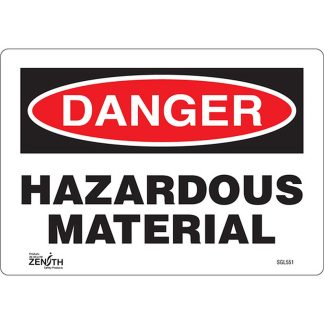 Zenith Safety Products SGL551 "Hazardous Material" Sign