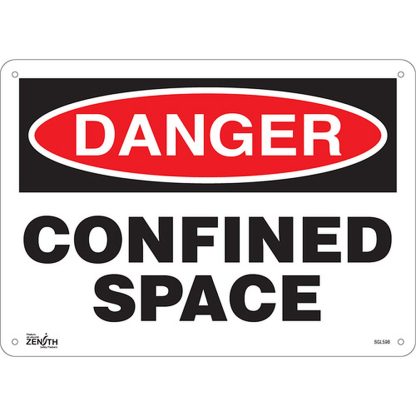Zenith Safety Products SGL598 "Confined Space" Sign