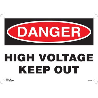 Zenith Safety Products SGL646 "High Voltage Keep Out" Sign