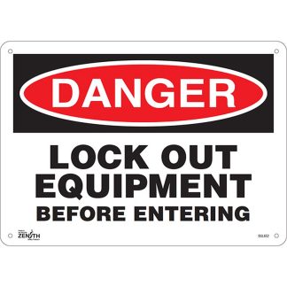 Zenith Safety Products SGL652 "Lock Out Equipment Before Entering" Sign