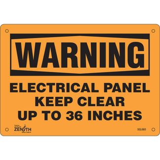 Zenith Safety Products SGL660 "Electrical Panel" Sign