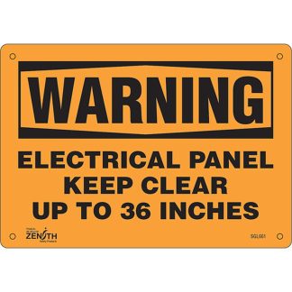Zenith Safety Products SGL661 "Electrical Panel" Sign
