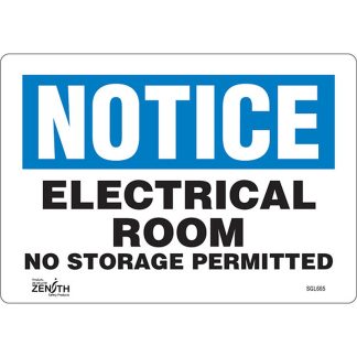 Zenith Safety Products SGL665 "Electrical Room" Sign