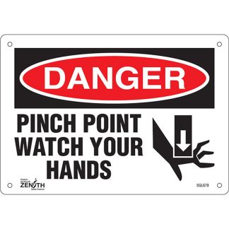 Zenith Safety Products SGL679 "Pinch Point" Sign