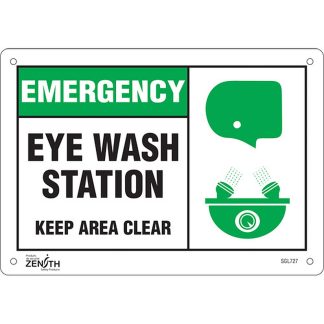 Zenith Safety Products SGL727 "Eye wash Station Keep Area Clear" Sign