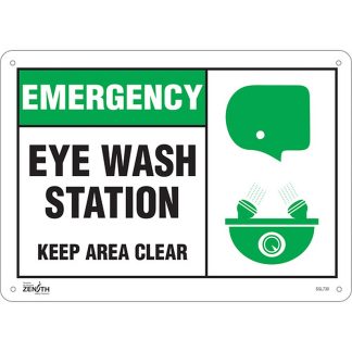 Zenith Safety Products SGL730 "Eye wash Station Keep Area Clear" Sign