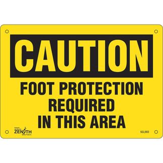 Zenith Safety Products SGL903 "Foot Protection Required" Sign