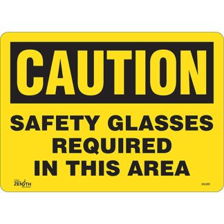 Zenith Safety Products SGL928 "Safety Glasses Required" Sign