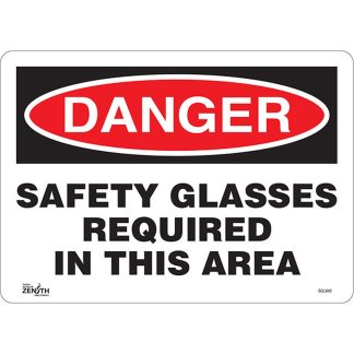 Zenith Safety Products SGL940 "Safety Glasses Required" Sign