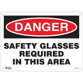 Zenith Safety Products SGL942 "Safety Glasses Required" Sign