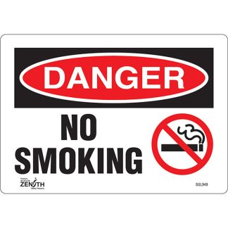 Zenith Safety Products SGL949 "No Smoking" Sign