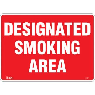 Zenith Safety Products SGL976 "Designated Smoking Area" Sign