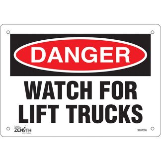 Zenith Safety Products SGM006 "Watch For Lift Trucks" Sign