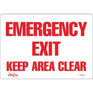 Zenith Safety Products SGM064 "Emergency Exit" Sign