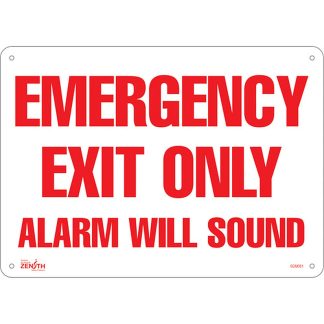 Zenith Safety Products SGM081 "Emergency Exit Only" Sign
