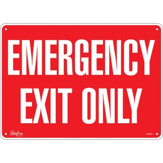 Zenith Safety Products SGM087 "Emergency Exit Only" Sign