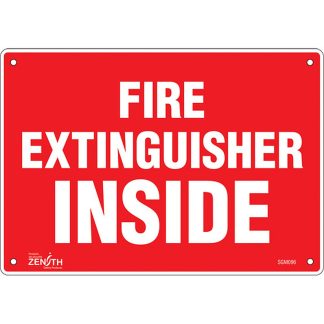 Zenith Safety Products SGM096 "Fire Extinguisher Inside" Sign