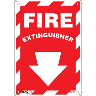 Zenith Safety Products SGM102 "Fire Extinguisher" with Down Arrow Sign
