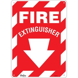 Zenith Safety Products SGM105 "Fire Extinguisher" with Down Arrow Sign