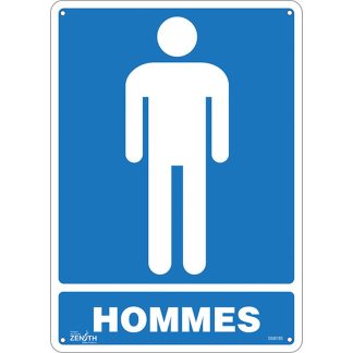 Zenith Safety Products SGM180 "Hommes" Sign