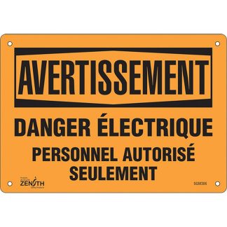 Zenith Safety Products SGM396 "Danger électrique" Sign