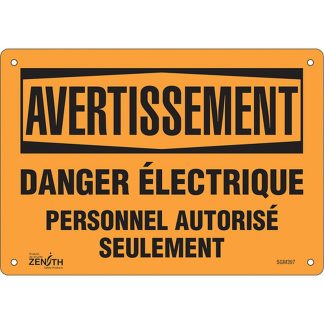 Zenith Safety Products SGM397 "Danger électrique" Sign