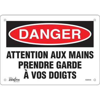 Zenith Safety Products SGM446 "Prendre Garde &#224; Vos Doigts" Sign