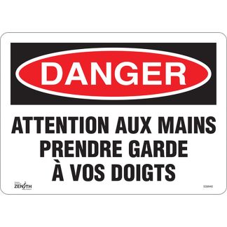 Zenith Safety Products SGM448 "Prendre Garde &#224; Vos Doigts" Sign