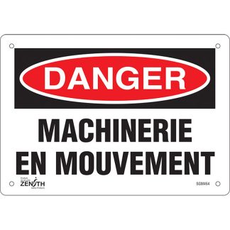 Zenith Safety Products SGM464 "Machinerie en Mouvement" Sign