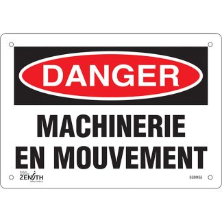 Zenith Safety Products SGM465 "Machinerie en Mouvement" Sign