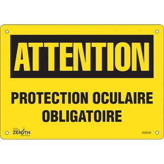 Zenith Safety Products SGM536 "Protection Oculaire Obligatoire" Sign
