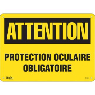 Zenith Safety Products SGM539 "Protection Oculaire Obligatoire" Sign